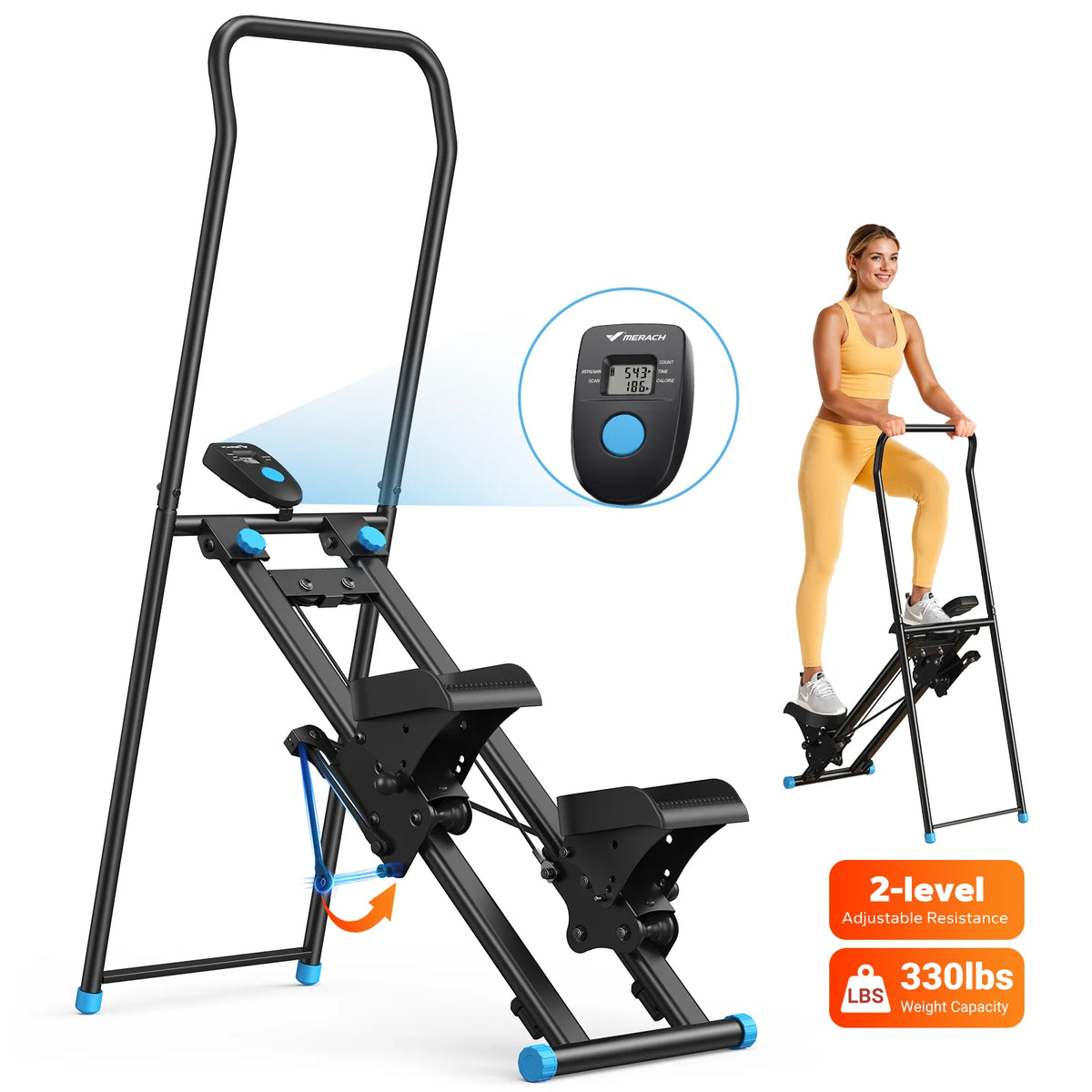 Merach Compact Folding Stair Stepper For Home Gym Full Body Workout