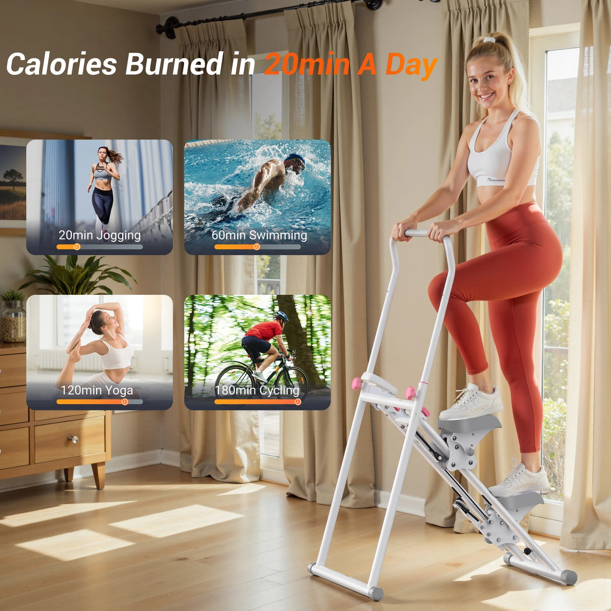 Merach Compact Folding Stair Stepper For Home Gym Full Body Workout
