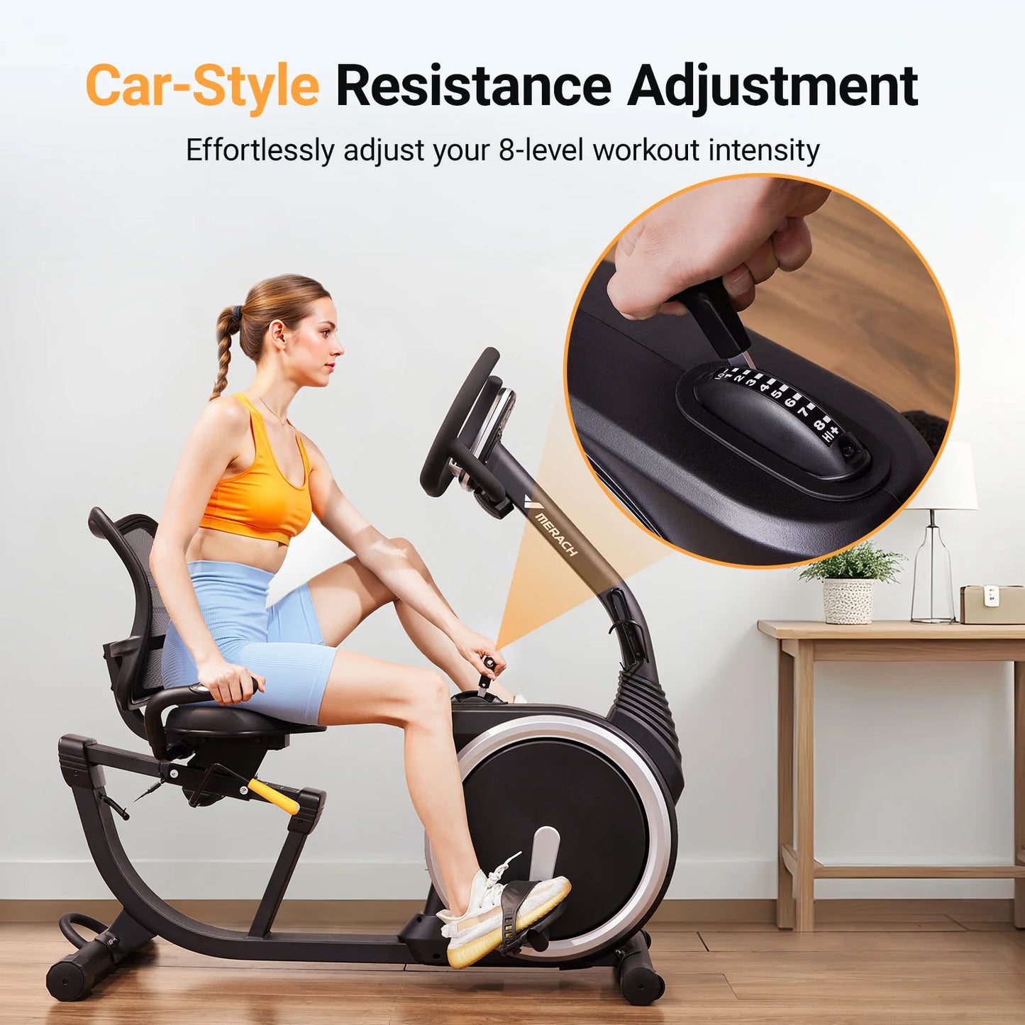 MERACH Recumbent Exercise Bike For Home Use With Heart Rate