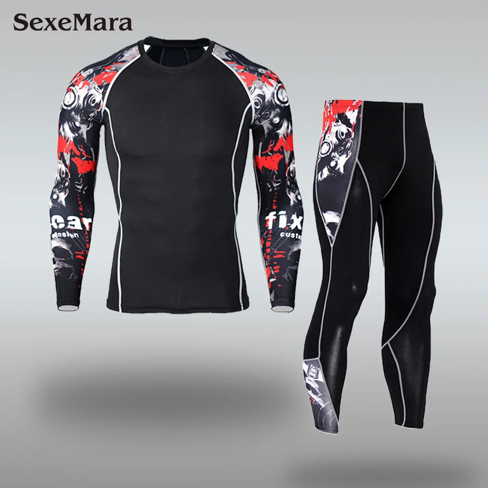 DaFeiBang Men's Thermal Underwear Set Compression Quick Dry