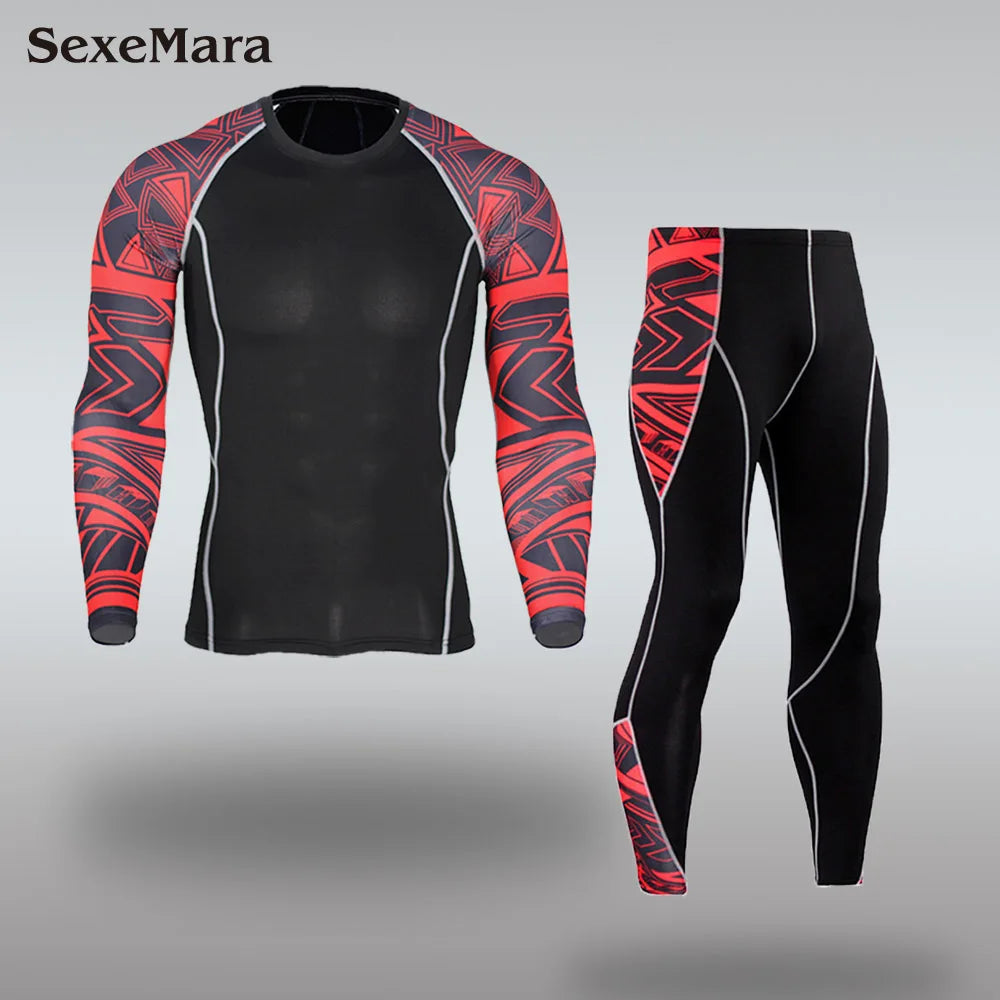 DaFeiBang Men's Thermal Underwear Set Compression Quick Dry