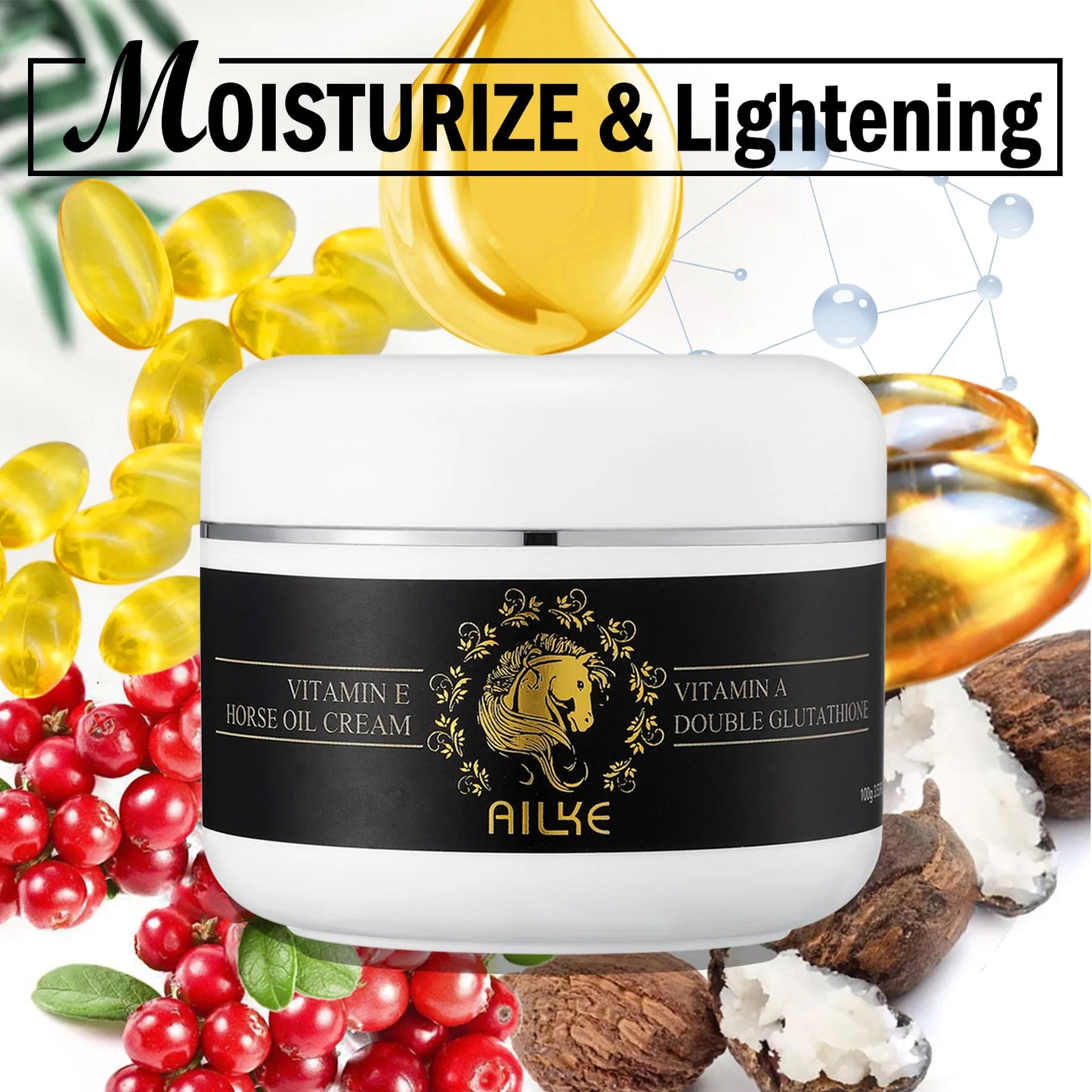 AILKE Whitening Skin Care Set, With Nicotinamide, Glutathione, Moisturizing, Even Skin Tone, Remove Dark Spot, Freckle, Melanin
