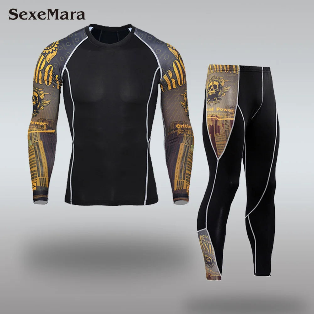 DaFeiBang Men's Thermal Underwear Set Compression Quick Dry
