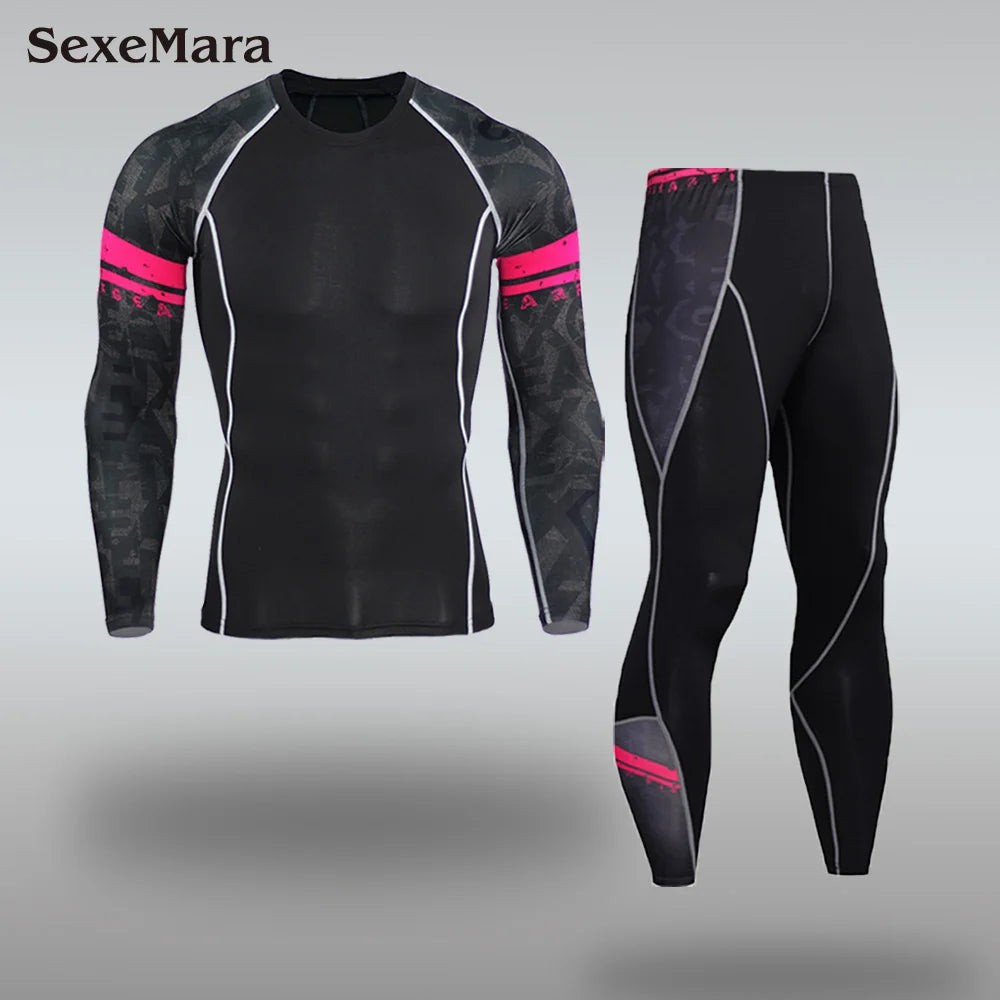 DaFeiBang Men's Thermal Underwear Set Compression Quick Dry