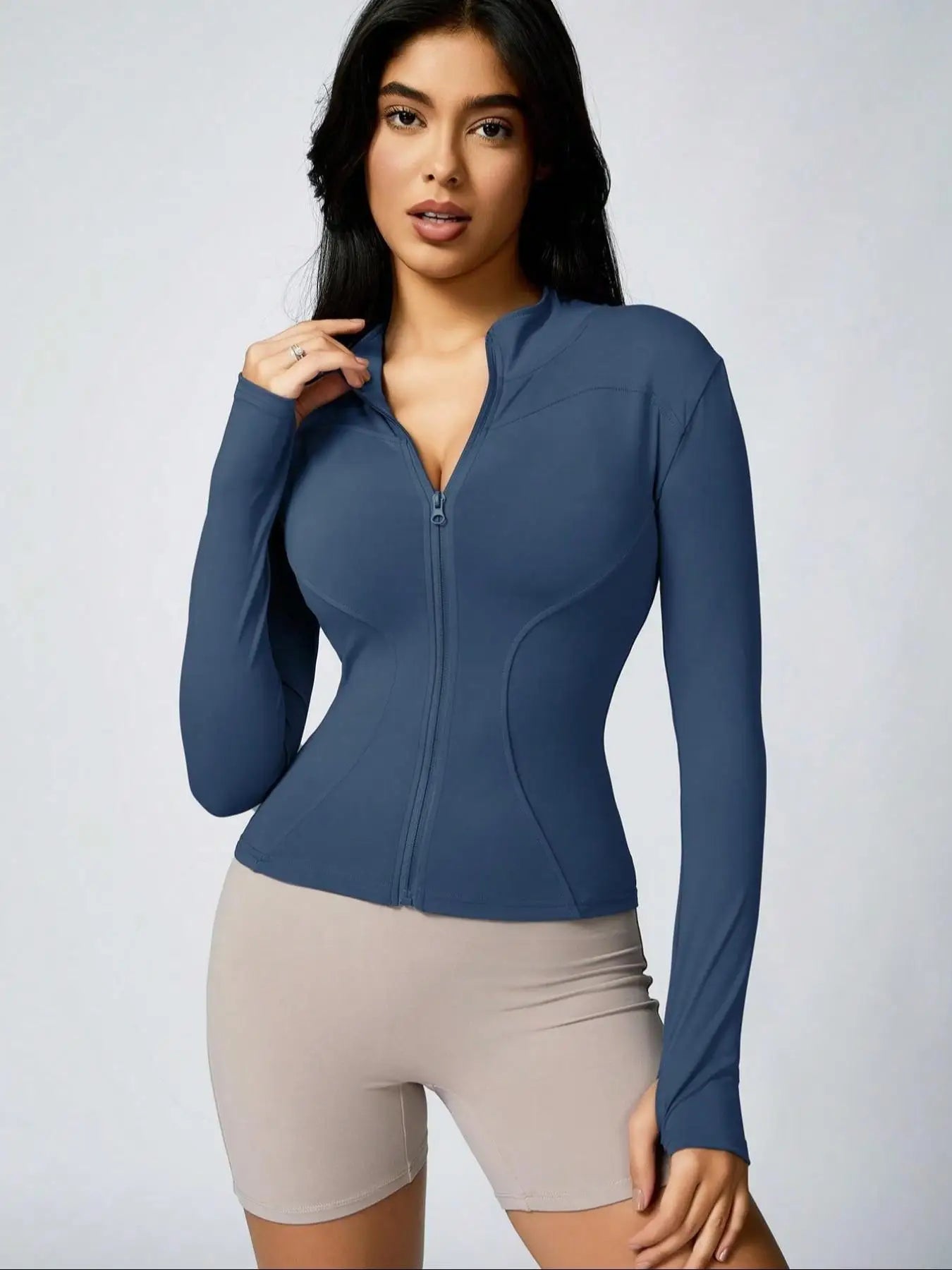 NONECN Fitfemme Womens Full Zip Long Sleeve Workout Jacket