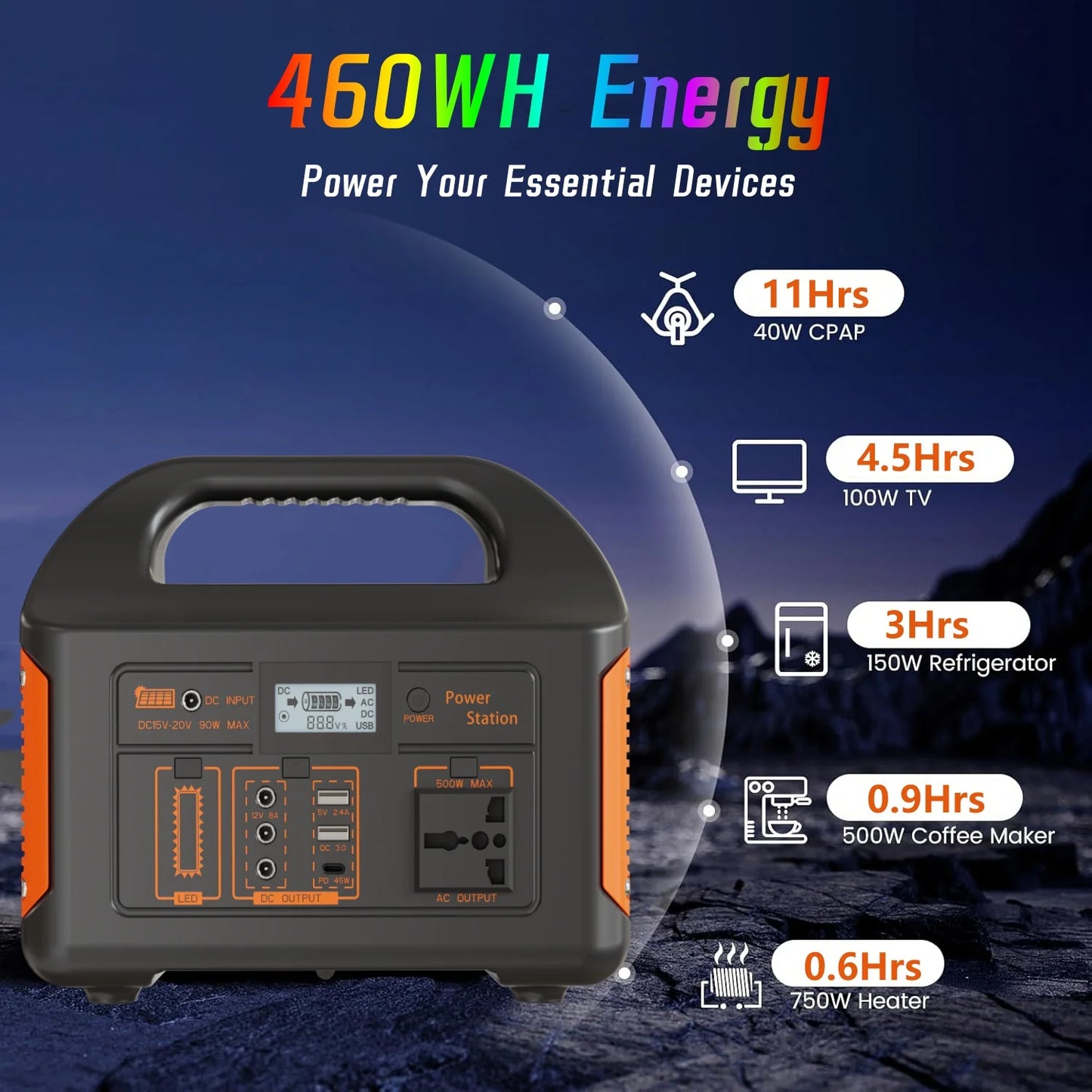 Jsdsolar Portable Solar Power Station 500W With 110V 220V