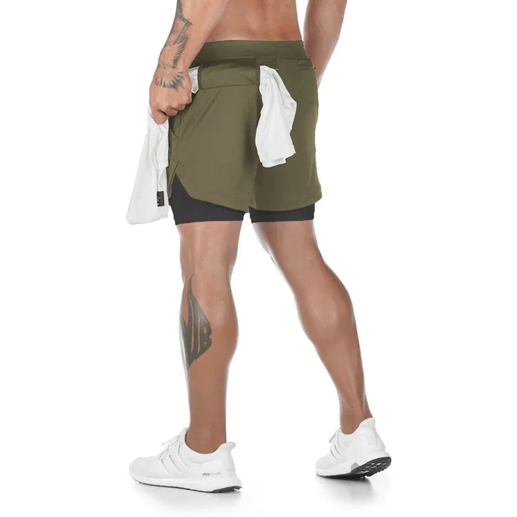 WYHYAYE Men 2 In 1 Quick Dry Running Shorts