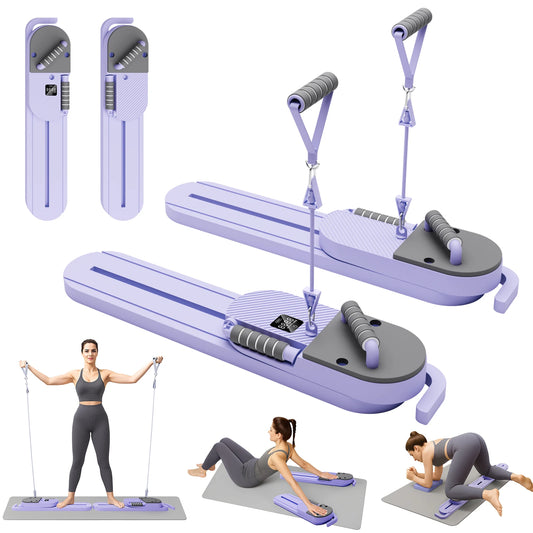 Pilates Reformer AB Portable Board With Resistance Bands LCD Display