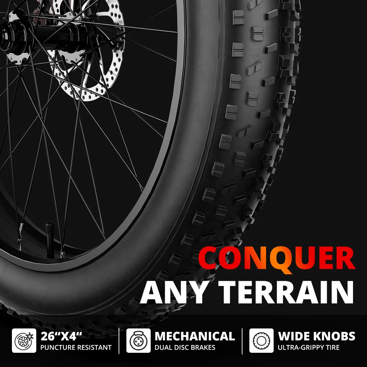 AMYET EB26 Electric Fat Tire Bike 1500W 48V 15Ah 31mph