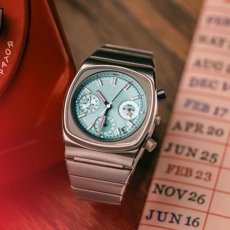CILOA Square Mens Quartz Watch Stainless Steel Case Gift Idea