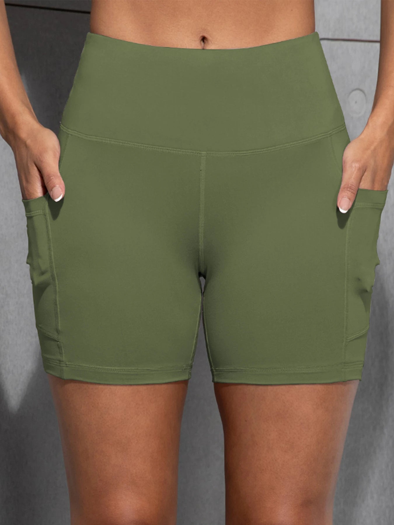 CHRLEISURE Yoga Shorts Pockets High Waist Butt Lifting Fitness