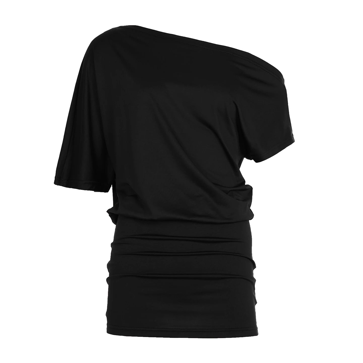 Bat Sleeve Wrap Dress One Shoulder Backless Bodycon Evening Dress