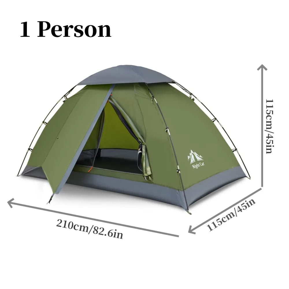 Night Cat Upgraded Backpacking Tent For Two Persons, Easy Setup