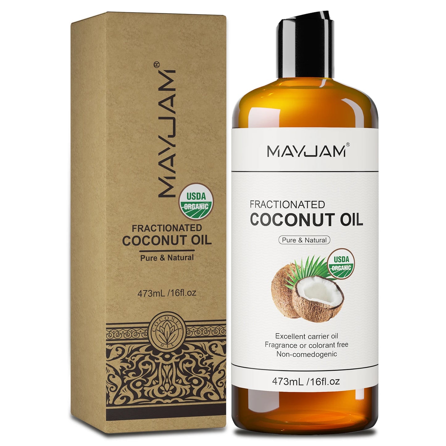 MAYJAM Organic Castor Oil Cold Pressed Carrier Oil For Skin, Hair, Eyelashes