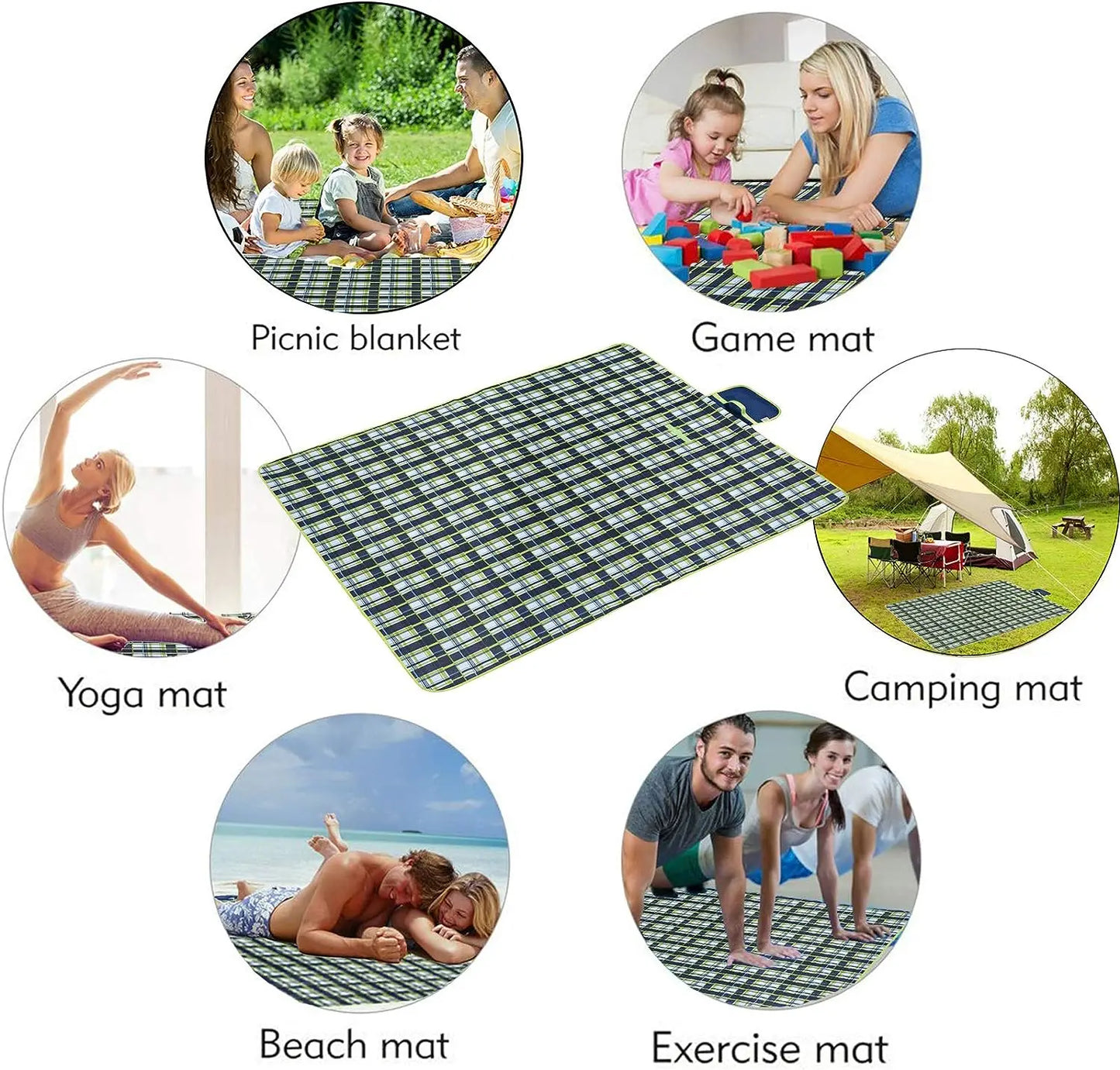NONECN Waterproof Outdoor Picnic Mat Folding Camping Beach Blanket