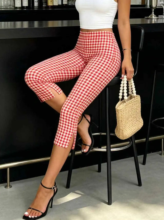Talavera Flower Capri Pants Junior Casual Tight Fitting Cuffed Bottoms