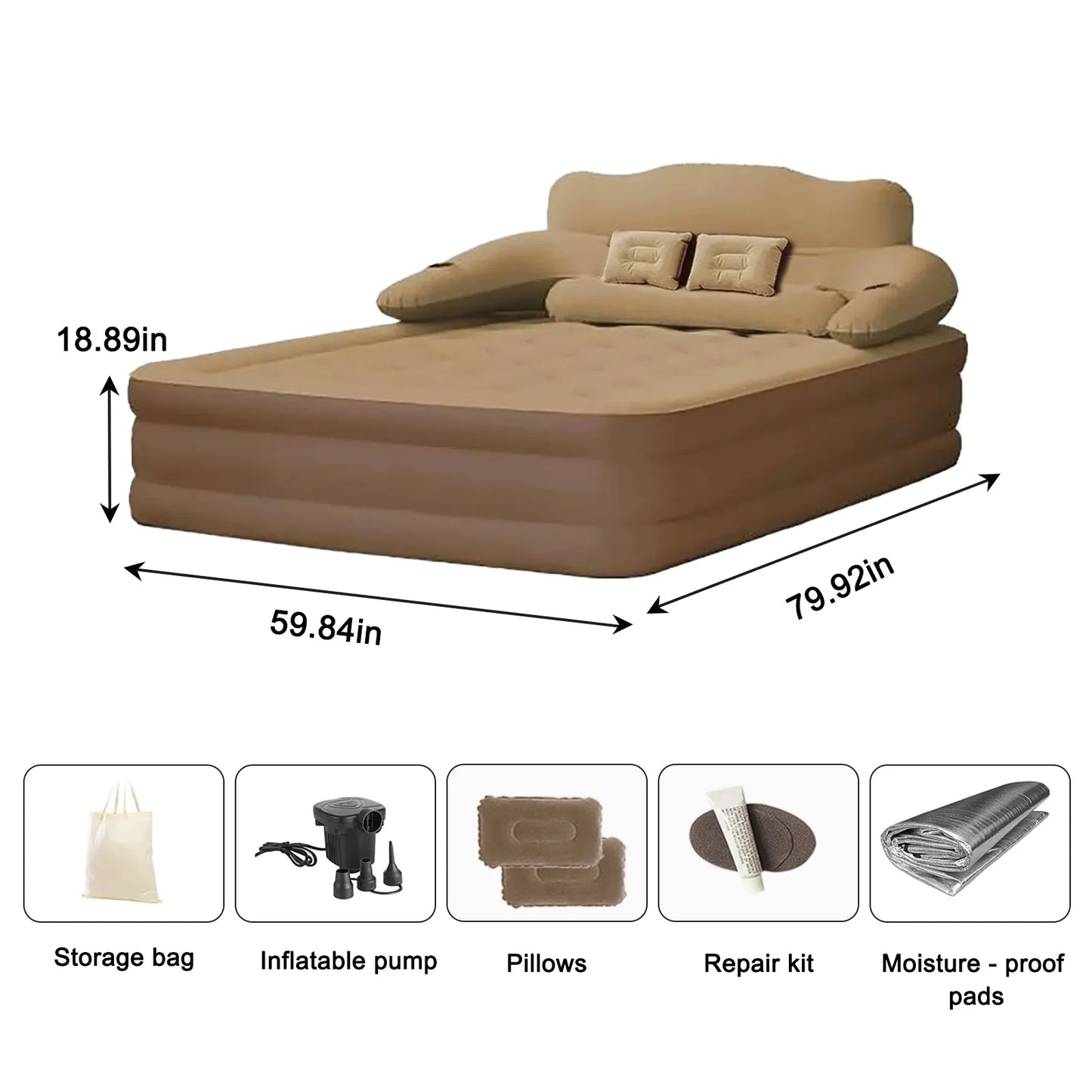 Two Person Built-In Pump Camping Mattress for Outdoor Slumber