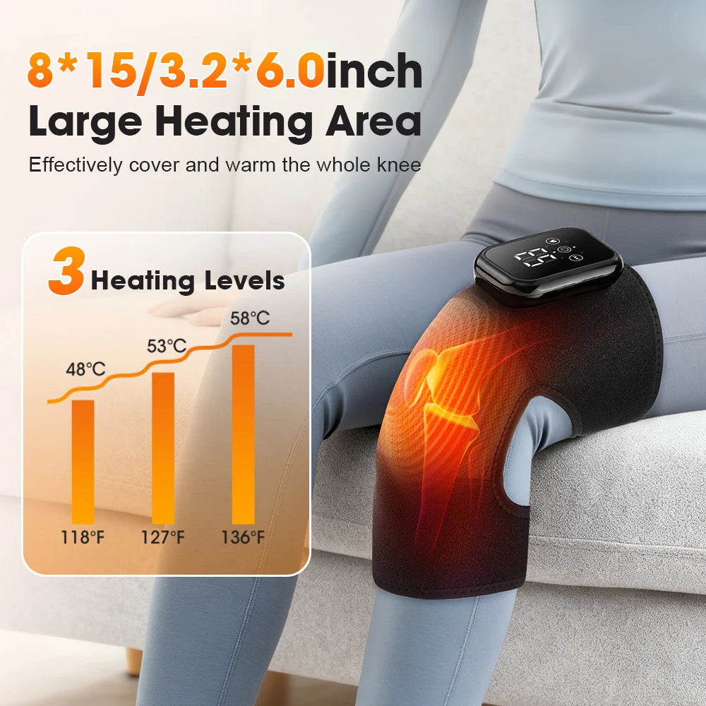 AFDEAL Electric Heated Knee Massage Pad With 3 Level Heat