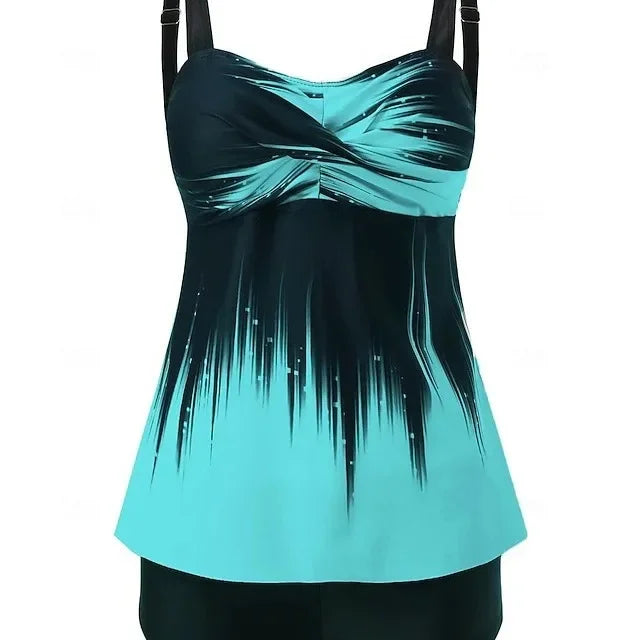 Womens Strapless Backless Printed Bikini Set For Beach