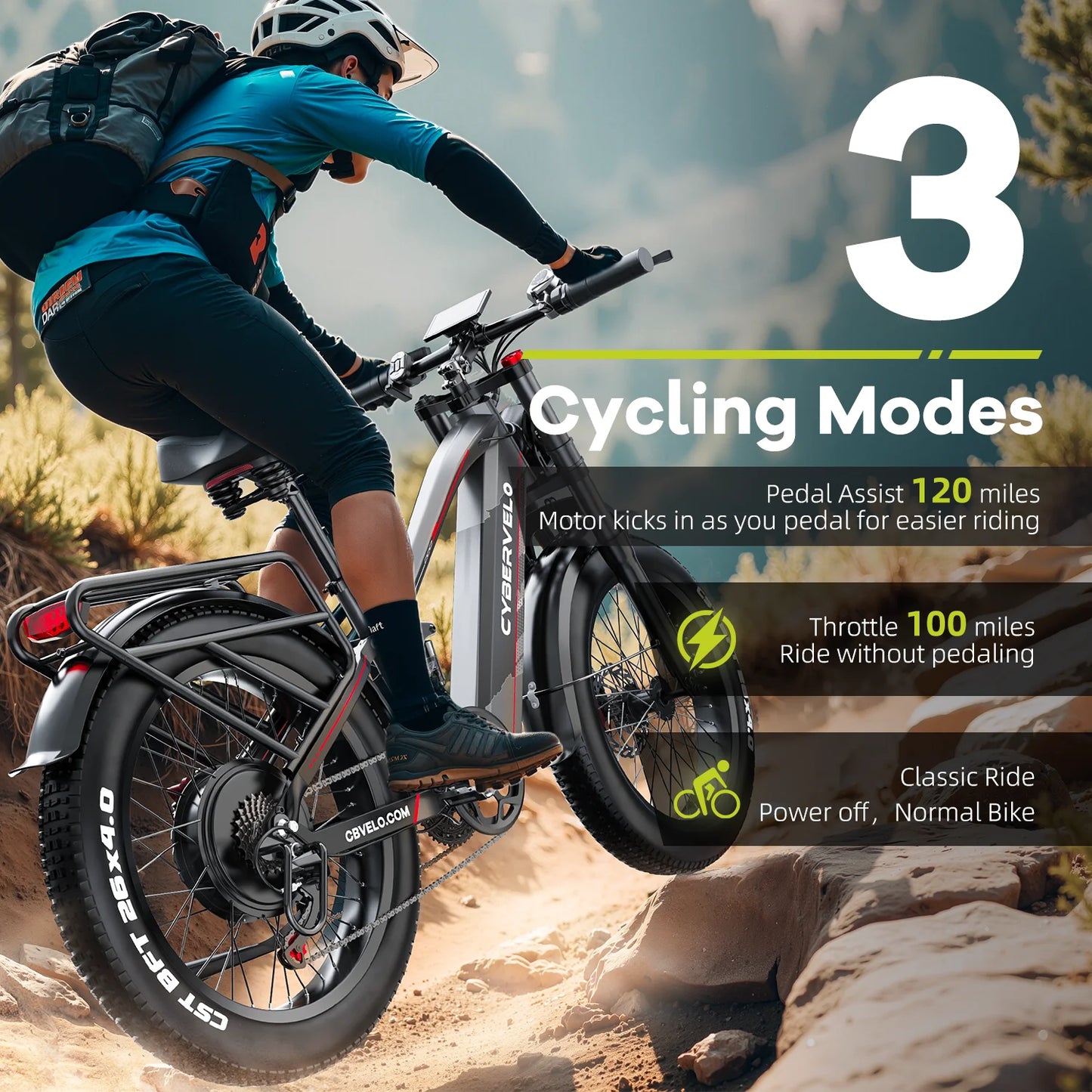 CYBERVELO EK9 5000W Off-Road Electric Bike Fat Tire