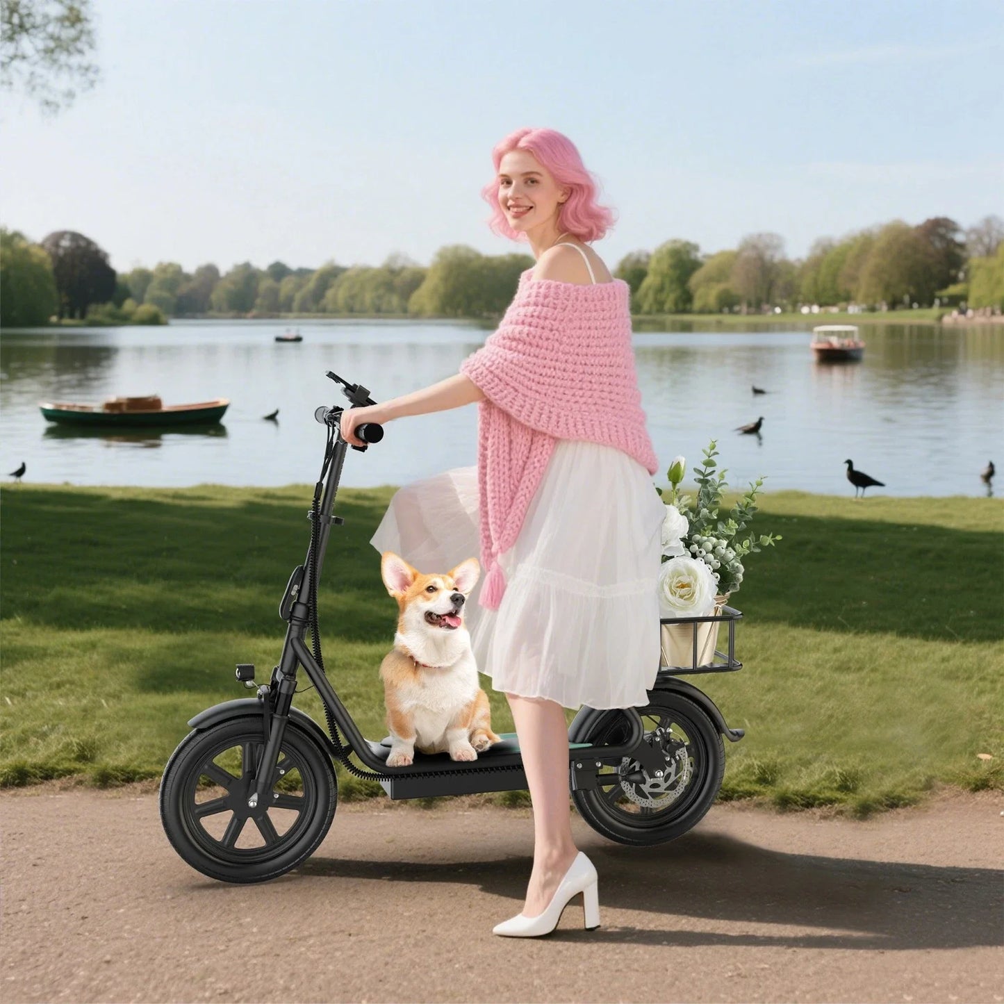 Electric Scooter With Seat For Adults 500W Motor 48V Battery Up To 28 Miles