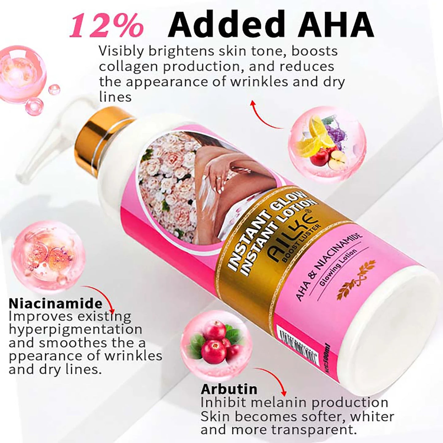 AILKE Floral Body Lotion Brightening Moisturizer For All Skin Types