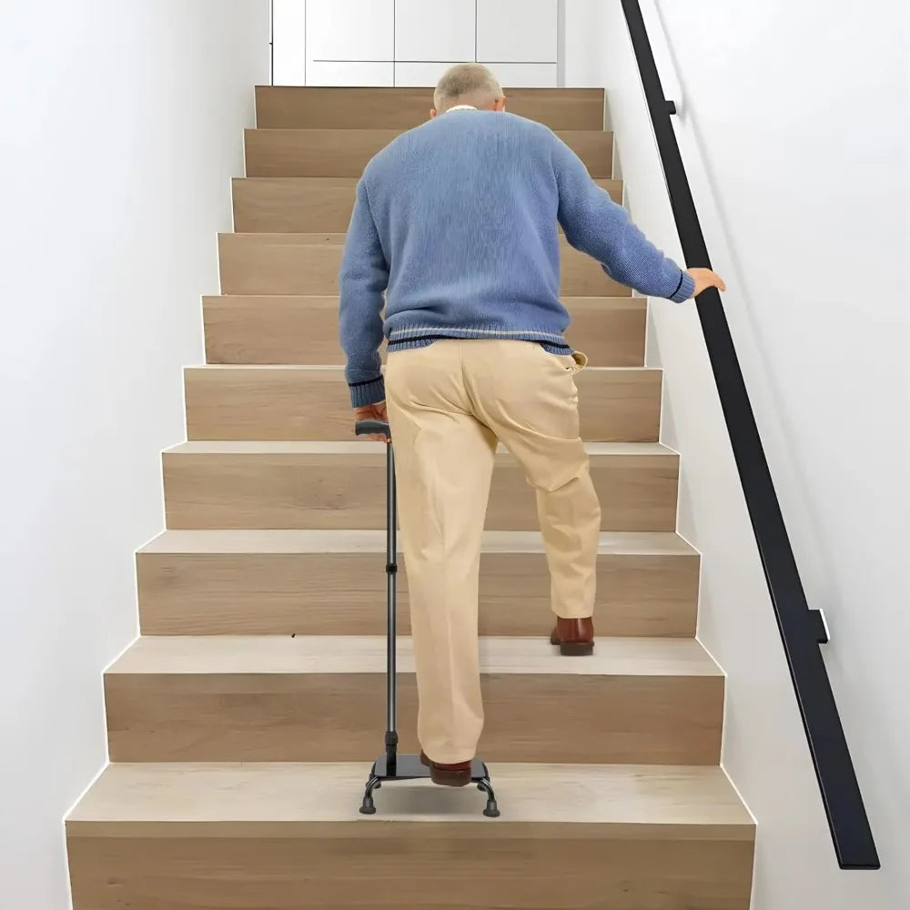 Stair Climbing Assist Cane Four Leg Anti Slip Aluminum Alloy