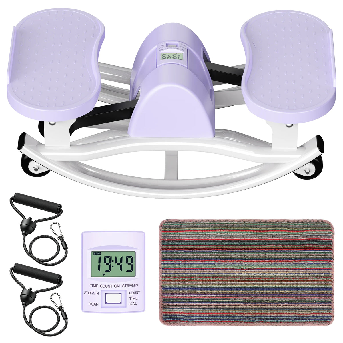 Multi Function Stair Climber With Digital Display And Resistance Bands