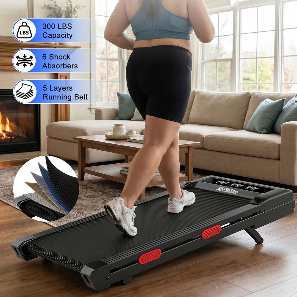 Superun 3.0HP Incline Under Desk Walking Pad Treadmill for Home
