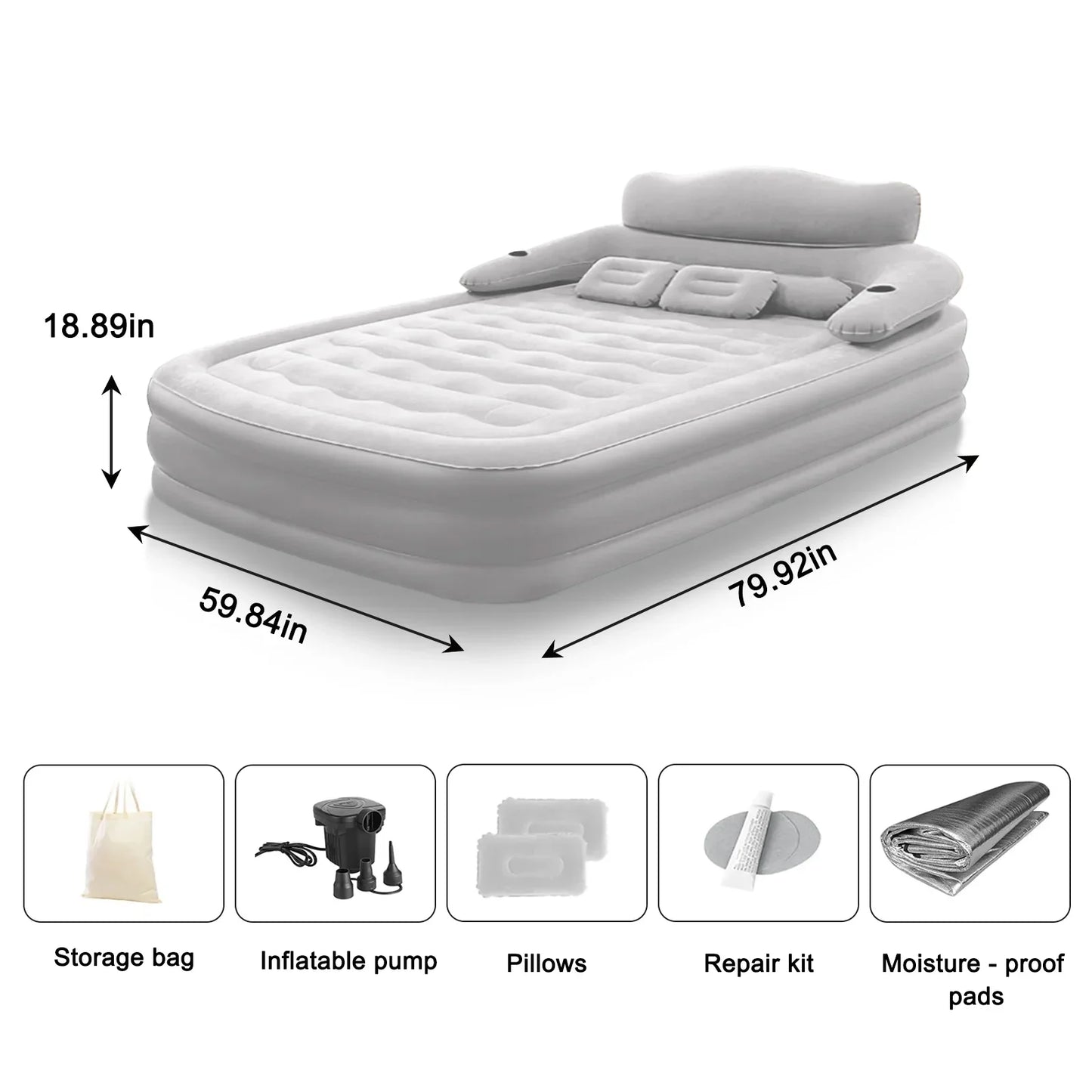 Two Person Built-In Pump Camping Mattress for Outdoor Slumber