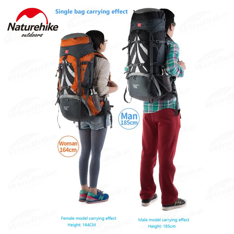 Naturehike Outdoor Hiking Backpack Rainproof With Rain Cover