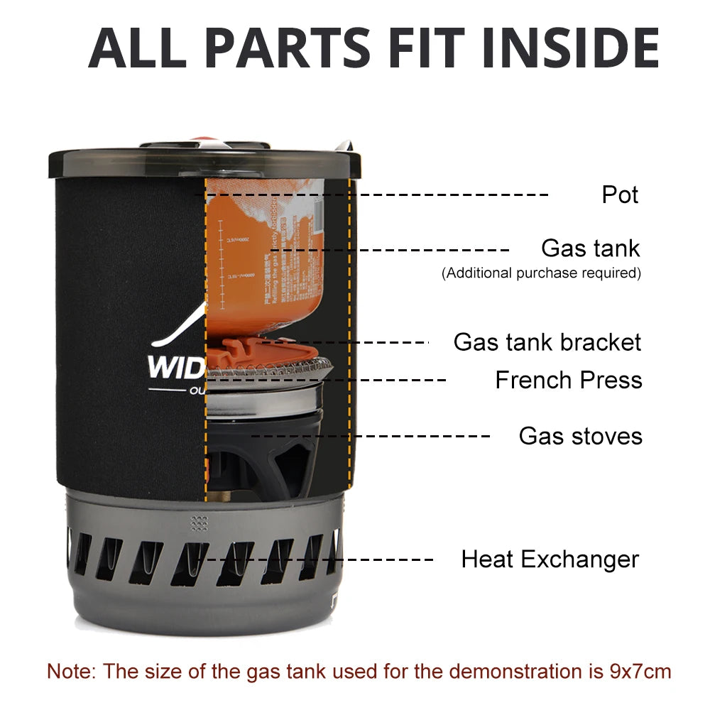 Widesea Camping Gas Stove With Heat Exchanger And Cookware Set