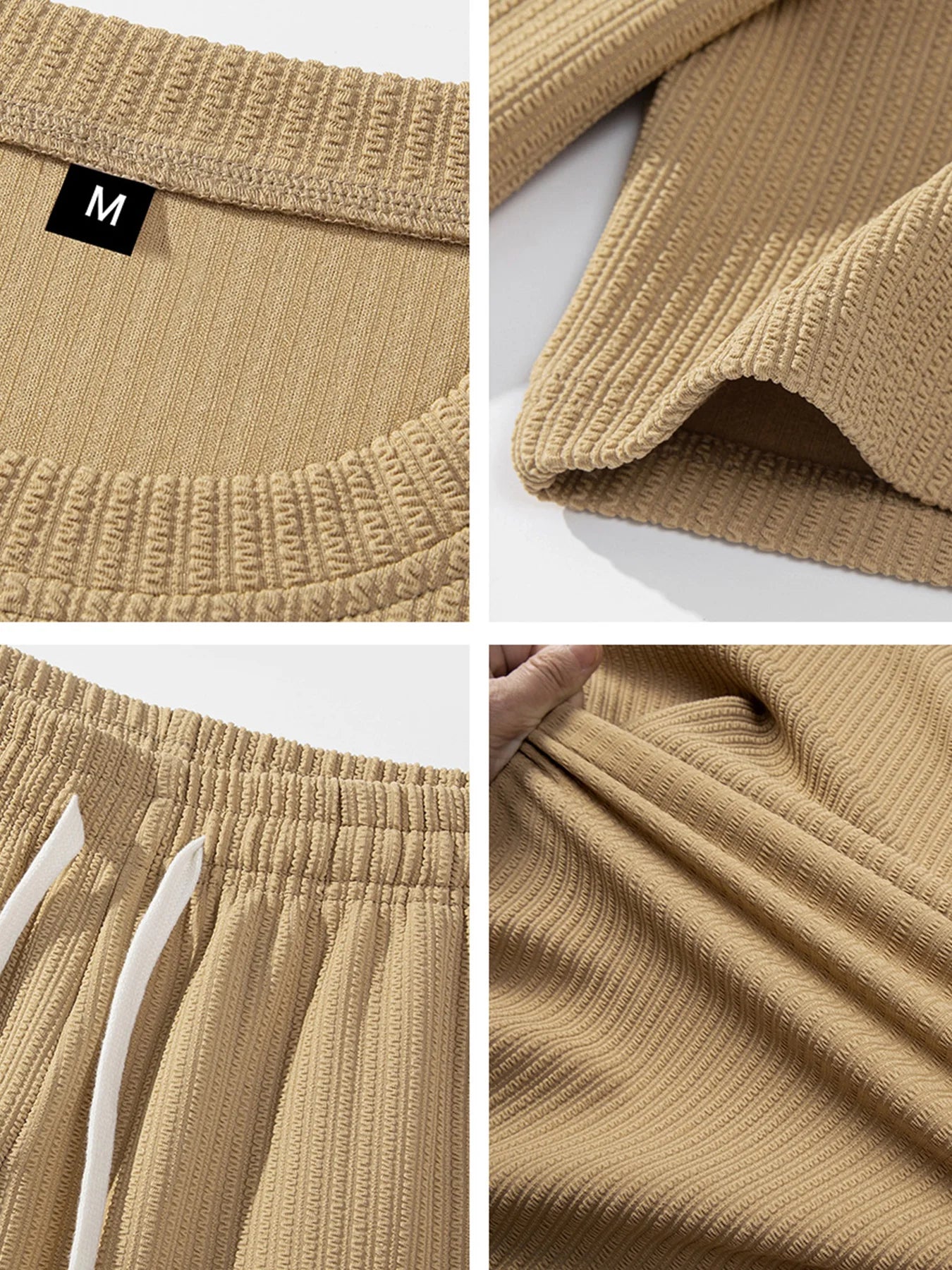 Men's Athletic Crew Neck Short Sleeve Shorts Set Breathable Fabric