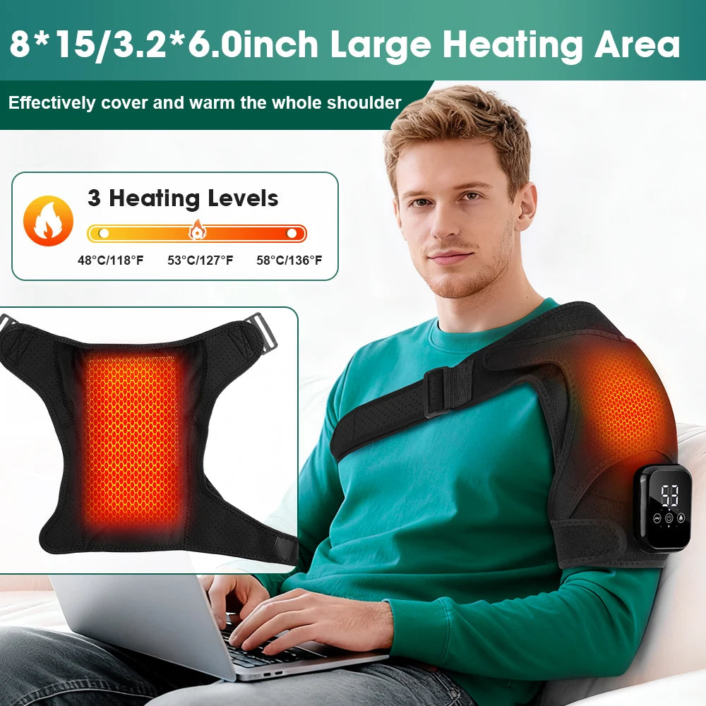 PASTSKY Heated Shoulder Massager With Vibration And Adjustable Heat