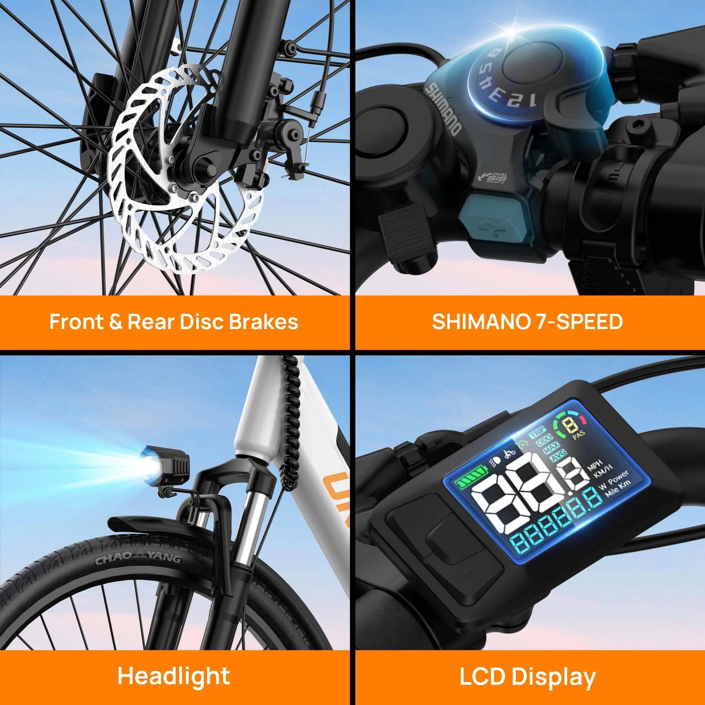 URLIFE Peak 750W E26 Electric Bike for Adults Removable Battery
