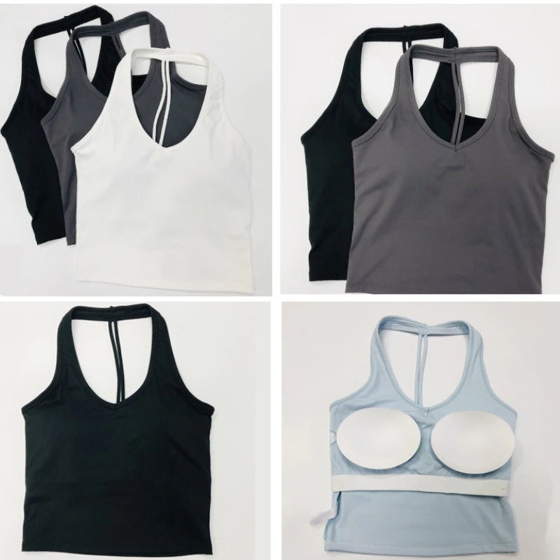 Women Yoga Chest Pad Sports Bra And Shorts Fitness Wear