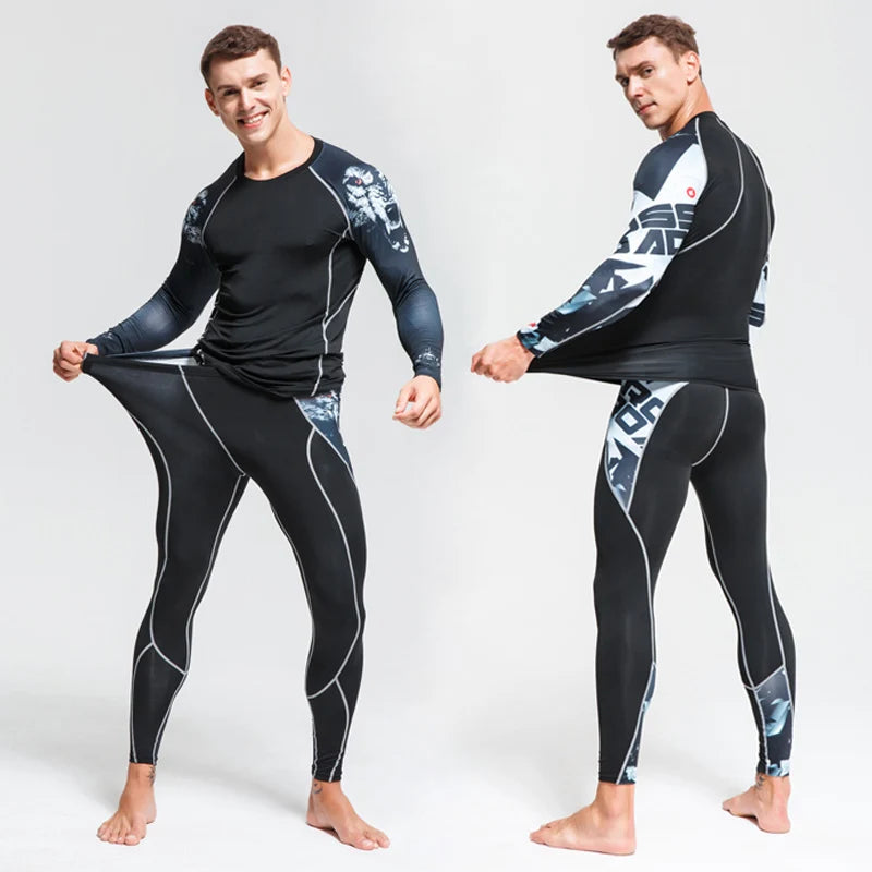 DaFeiBang Men's Thermal Underwear Set Compression Quick Dry