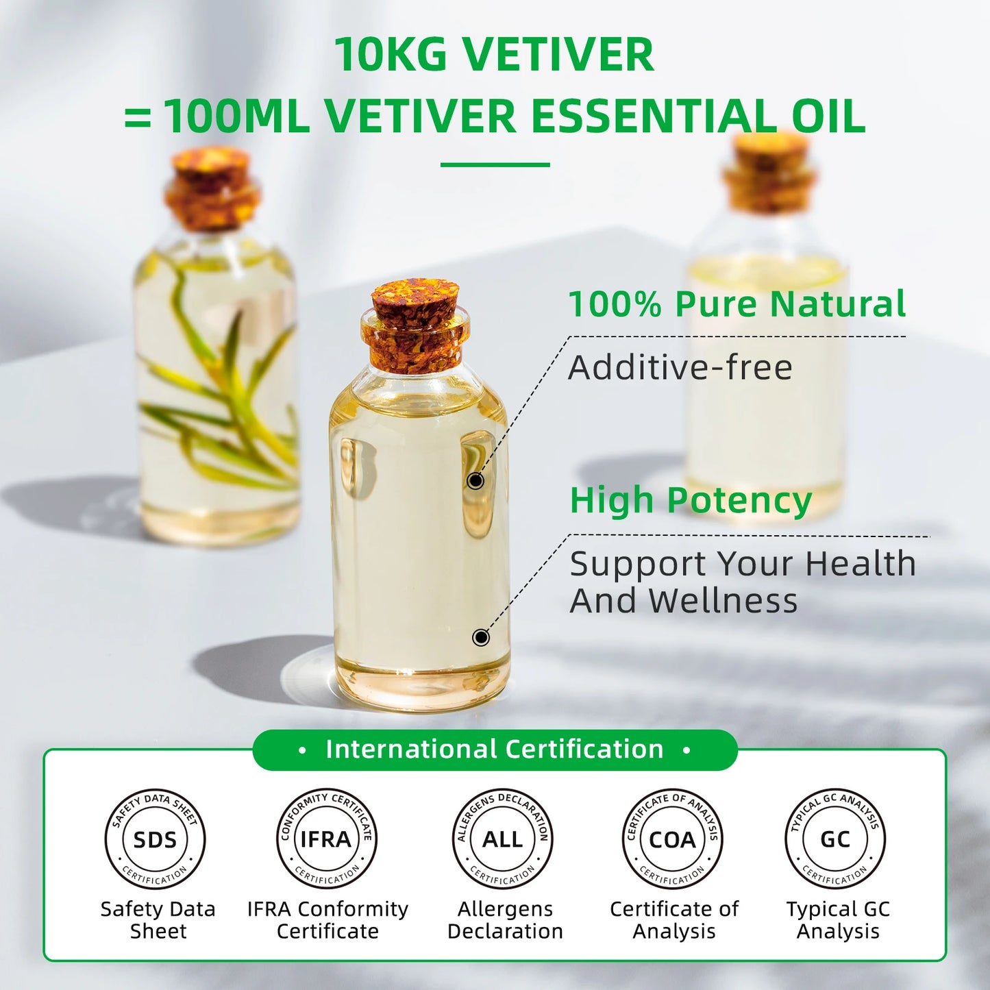 HIQILI Vetiver Essential Oil Pure for Aromatherapy and Diffuser