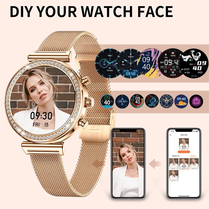 INNOFOVO Ladies Smartwatch With Calls And Messages iPhone Android Compatible