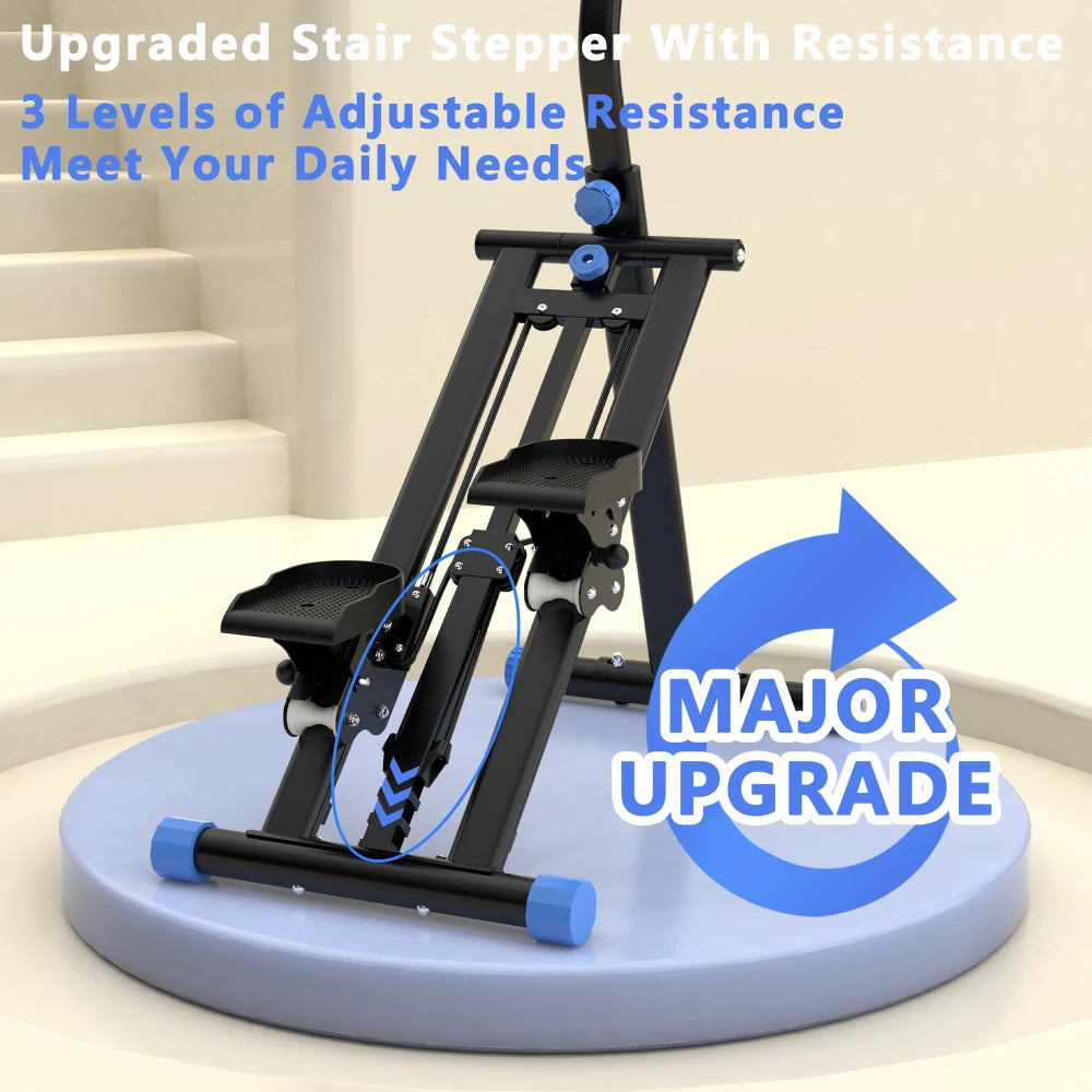 Vertical Climber Stair Stepper With Adjustable Handle For Home Fitness