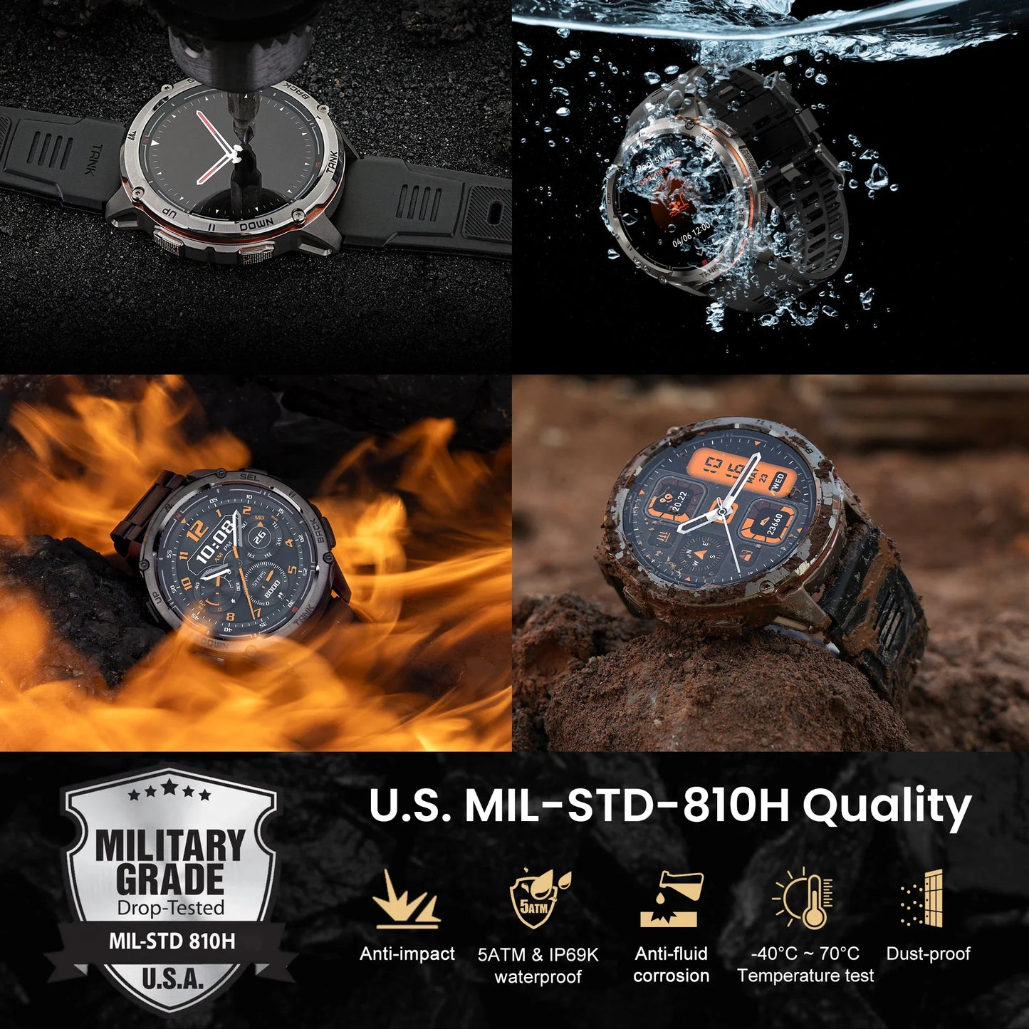 KOSPET Tank T3 Ultra 2 GPS Smartwatch with Bluetooth Calling