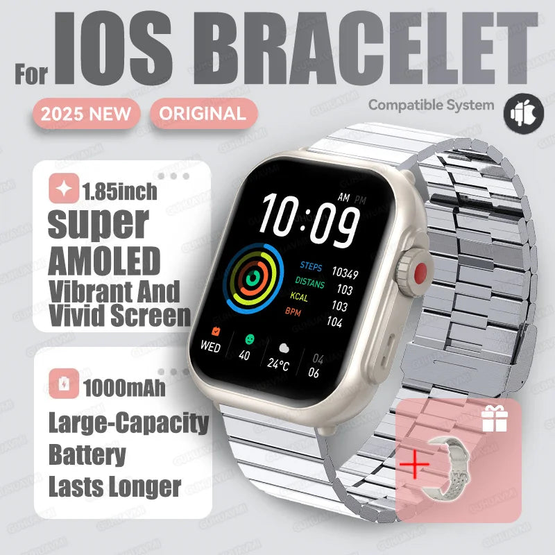 2025 Fashion Women Watch Ultra2 SE Smart Watches 1000mAh 1.85"AMOLED Full Touch Screen BT Call Smartwatch For Android IOS Ladies