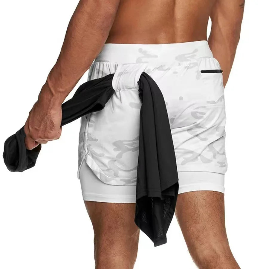 WYHYAYE Men 2 In 1 Quick Dry Running Shorts