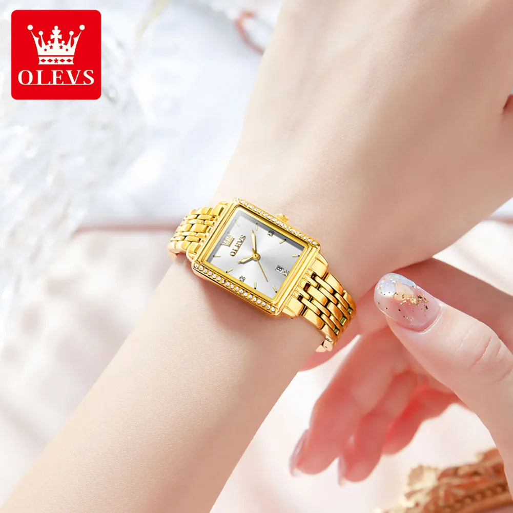 OLEVS Women's Diamond Watch Luxury Elegant Stainless Steel Quartz