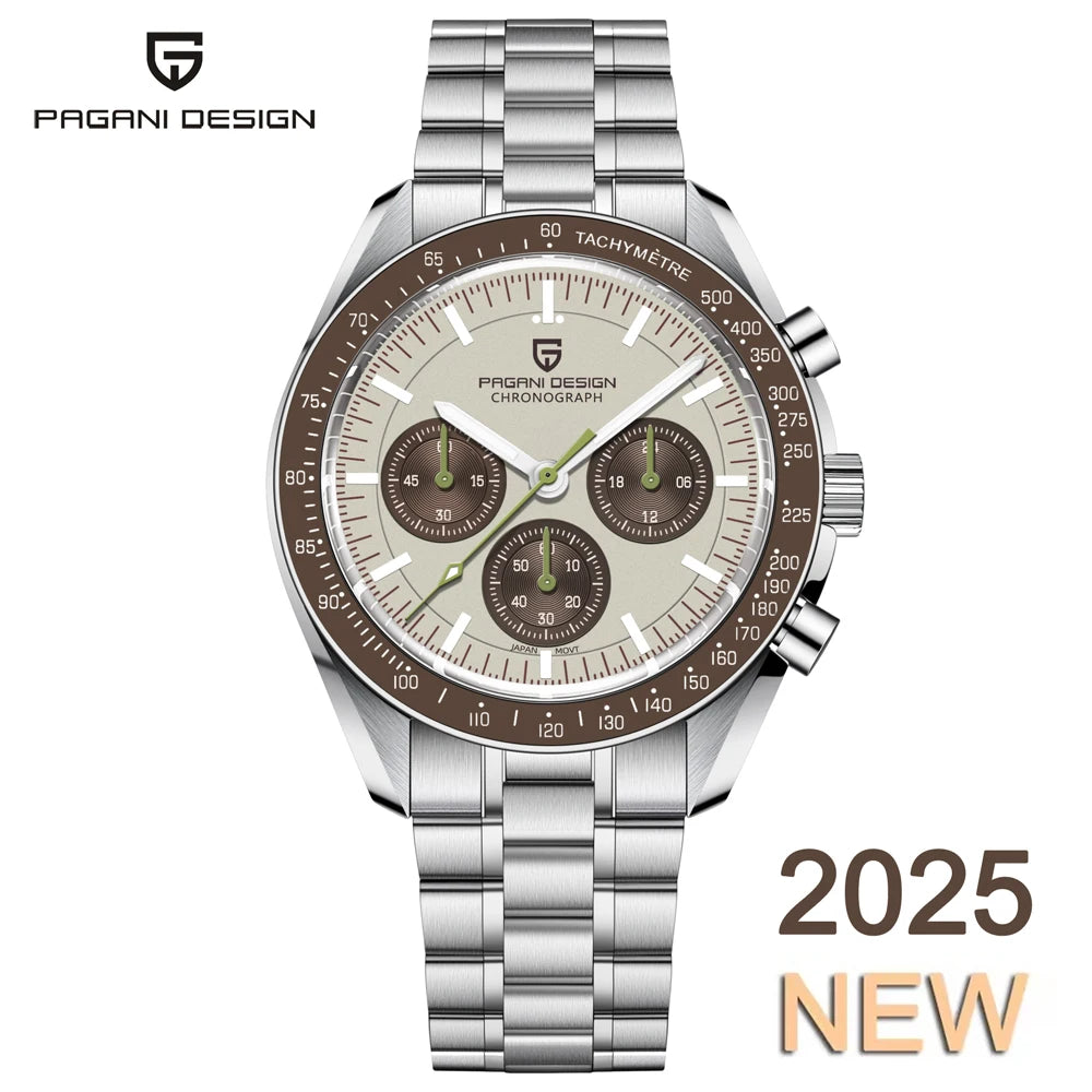 2025 New PAGANI DESIGN V5 Moon Men's Watches Top Luxury Quartz Watch For Men Chronograph Waterproof Sport Stainless Steel Clock