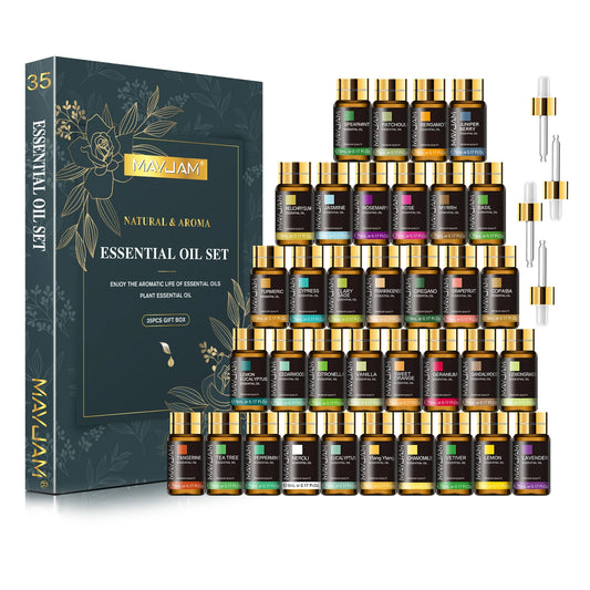 MAYJAM 35 Bottles Essential Oils Kit Gift Box Assorted Scents