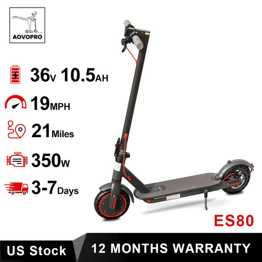 AOVOPRO ES80 350W Foldable Electric Scooter 19 MPH App Control Adults
