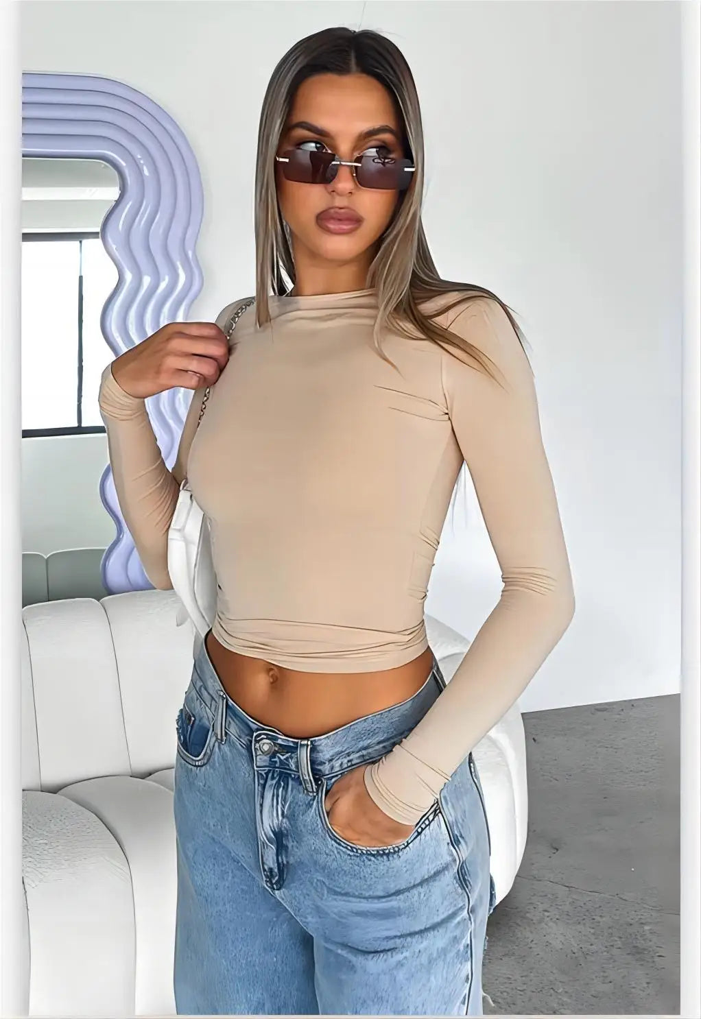 NONECN Womens Casual Long Sleeve T Shirt Slim Fit Hoodie