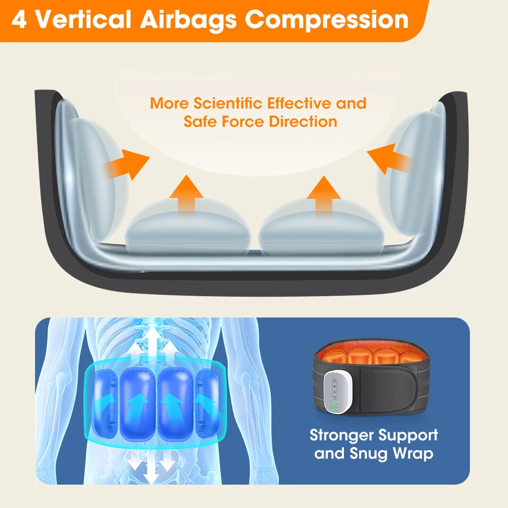 Hailicare Cordless Heating Lumbar Support Massager With Airbag Decompression