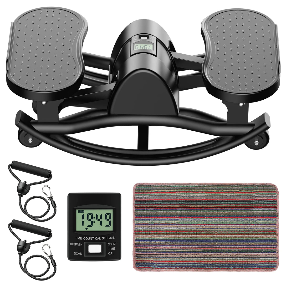 Multi Function Stair Climber With Digital Display And Resistance Bands